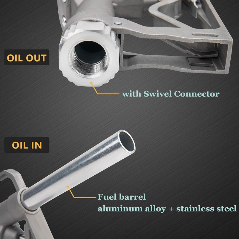 GDDGHS Fuel Nozzle 3/4", Gas Pump/Tank Nozzle with Hook and Swivel for Diesel Gasoline Kerosene, Manual Fuel Nozzles 3/4" Inlet&15/16" Outlet, Flow Rate 20 GPM, 50 PSI - Image 2